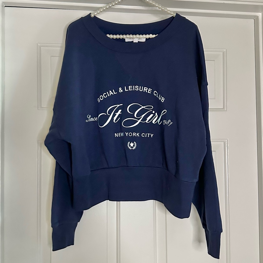 Grayson Threads Slouchy Embroidered It Girl Sweatshirt